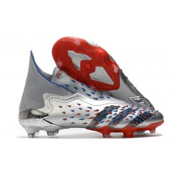 Buty piłkarskie adidas Predator Freak+ FG Showpiece Pack Srebro Czerwony Czarny