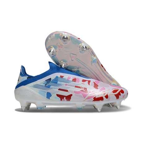 Buty adidas F50 Elite LL SG Biały Czerwony Niebieski