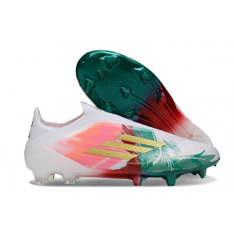 Buty adidas F50 Elite Laceless FG Różowy Zielony Biały Złoty