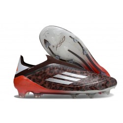 Buty adidas F50 Elite Laceless FG Brązowy Srebro Czerwony