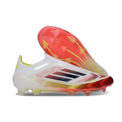 Buty adidas F50 Elite Laceless FG Biały Czerwony Czarny