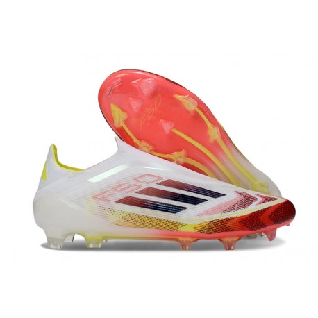 Buty adidas F50 Elite Laceless FG Biały Czerwony Czarny