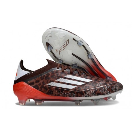 Korki Pilkarskie Adidas F50 Elite FG Leopard Srebro Czerwony