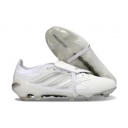 adidas Predator 26 Elite Foldover Tongue FG Biały Srebro