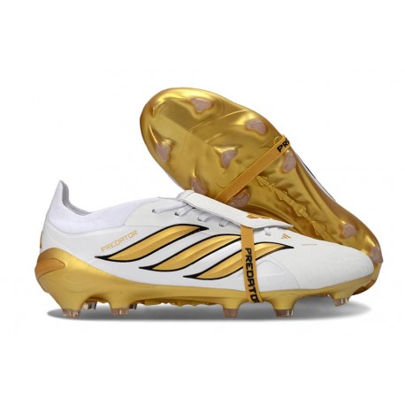adidas Predator 26 Elite Foldover Tongue FG Biały Złoto