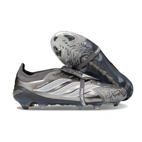 adidas Predator 26 Elite Foldover Tongue FG Srebro 