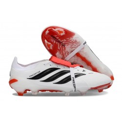 adidas Predator 26 Elite Foldover Tongue FG Biały Czerwony Czarny