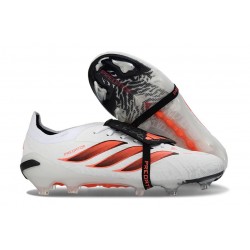 adidas Predator 26 Elite Foldover Tongue FG Biały Karmazynowy