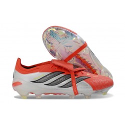 adidas Predator 26 Elite Foldover Tongue FG Biały Czerwony Czarny