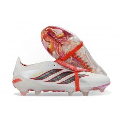 adidas Predator 26 Elite Foldover Tongue FG Biały Czerwony Czarny