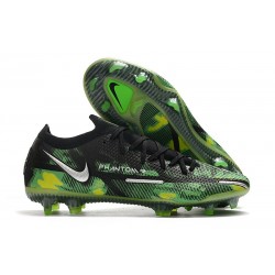 Nike Phantom GT2 Elite FG Buty Czarny Srebro Zielony