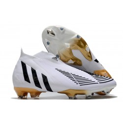 Korki Piłkarskie adidas Predator Edge+ FG Biały Czarny Złoto