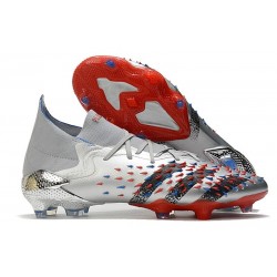 Buty Piłkarskie Adidas Predator Freak.1 FG Srebro Czarny Niebieski