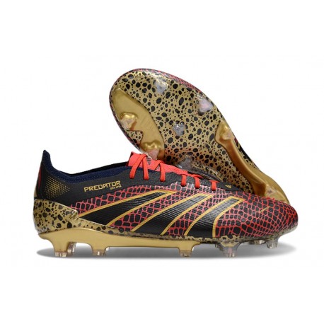 Buty adidas Predator 24 Elite FG Czerwony Złoto Czarny