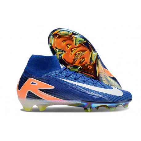 Nike Air Zoom Mercurial Superfly X Elite FG Niebieski Biały Pomarańczowy