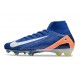 Nike Air Zoom Mercurial Superfly X Elite FG Niebieski Biały Pomarańczowy