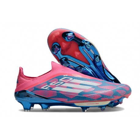 Korki Piłkarskie adidas F50+ Laceless FG Niebieski Biały Różowy