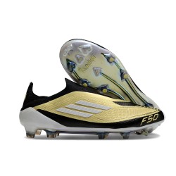 Buty Piłkarskie adidas F50 Elite Laceless FG Miedź Czarny Biały