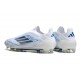 Buty Piłkarskie adidas F50 Elite Laceless FG Biały Niebieski