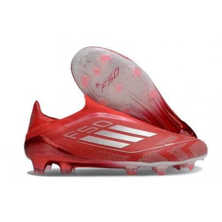 Buty Piłkarskie adidas F50 Elite Laceless FG Czerwony Srebro