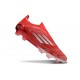 Buty Piłkarskie adidas F50 Elite Laceless FG Czerwony Srebro
