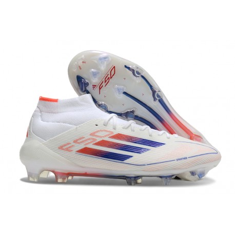 adidas F50 Elite Mid FG Biały Czerwony Niebieski
