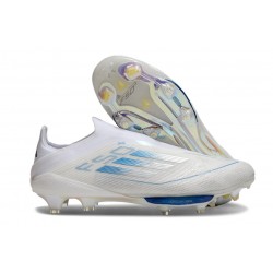 Korki Piłkarskie adidas F50+ Laceless FG Biały Srebro Niebieski