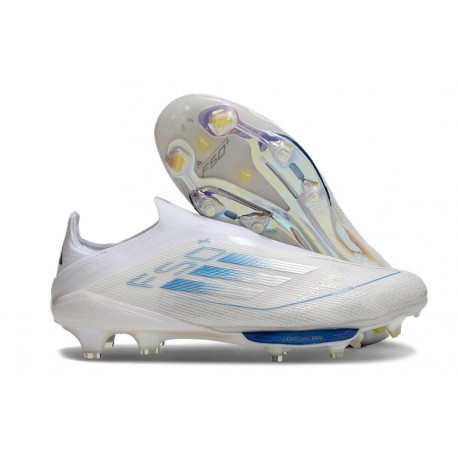 Korki Piłkarskie adidas F50+ Laceless FG Biały Srebro Niebieski