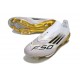 Korki Piłkarskie adidas F50+ Laceless FG Biały Czarny Złoto