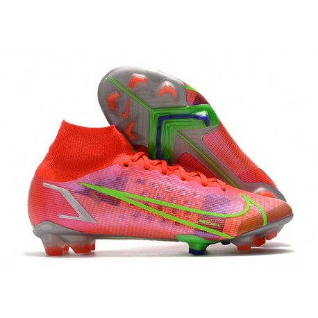 Buty piłkarskie Nike Mercurial Superfly 8 Elite FG Czerwony Zielony Srebro