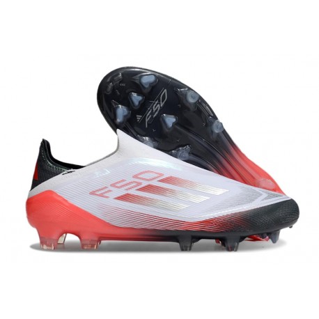Buty Piłkarskie adidas F50 Elite Laceless FG Biały Czarny Czerwony