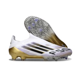 Buty Piłkarskie adidas F50 Elite Laceless FG Biały Czarny Złoto