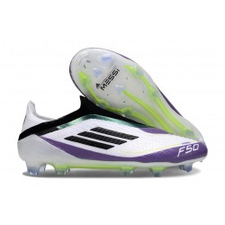 Buty Piłkarskie adidas F50 Elite Laceless FG X Messi Biały Czarny Fioletowy