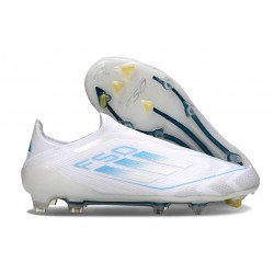 Buty Piłkarskie adidas F50 Elite Laceless FG Biały Srebro Niebieski