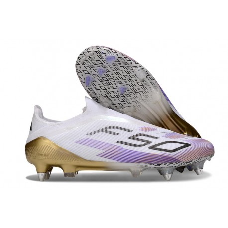 Korki adidas F50 Elite Sznurowadeł FG Biały Fioletowy Czarny
