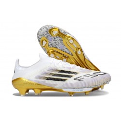 Buty Pilkarskie adidas F50+ FG Biały Czarny Złoto