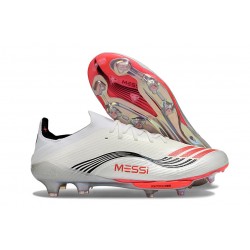 Buty Pilkarskie adidas F50+ FG X Messi Biały Srebro Czerwony