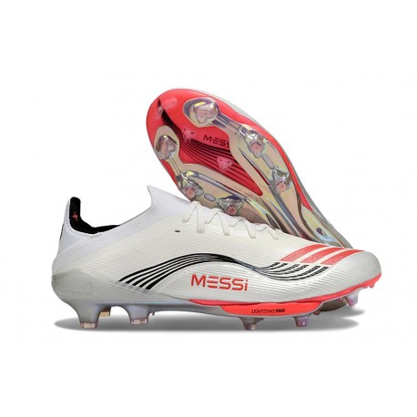Buty Pilkarskie adidas F50+ FG X Messi Biały Srebro Czerwony